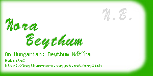 nora beythum business card